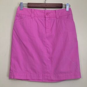 Lilly Pulitzer | Pink 100% Cotton Unlined Mini Skirt Flawed Size 0
